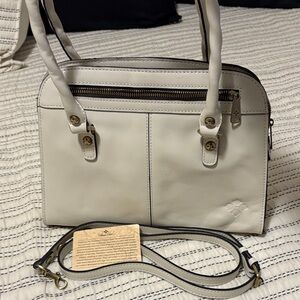 Patricia Nash Cream Leather Shoulder Bag